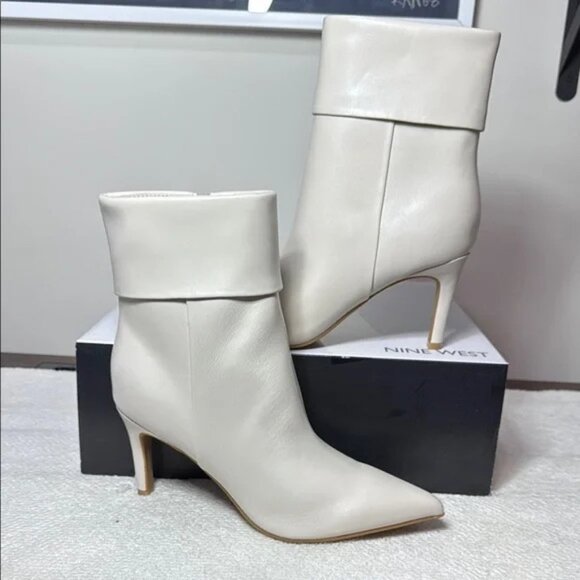 Nine West Gola Ivory Heeled Women's Boots with Stiletto Heel - Picture 1 of 5
